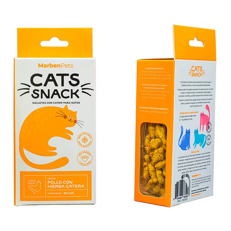 MPETS CATSNACKS  GALLETAS POLLO CON HIERBA GATERA 80G