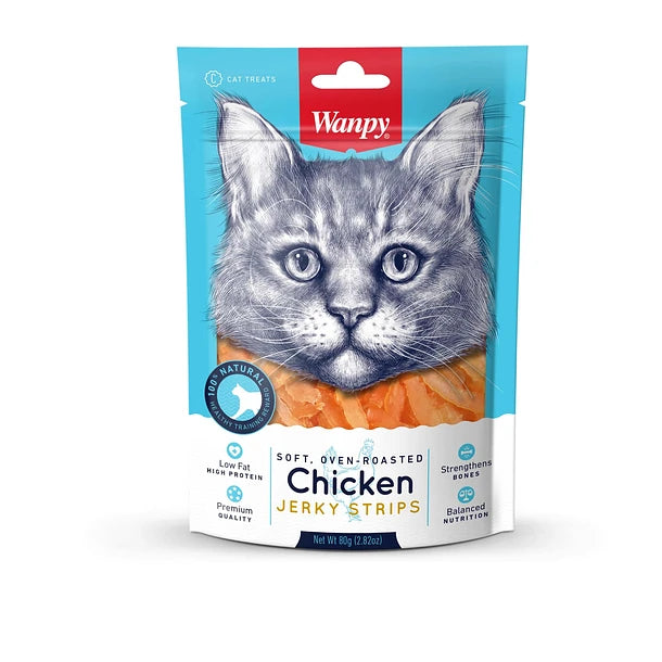 WANPY JERKY CAT CHICKEN CODFISH SUSHI 80GR