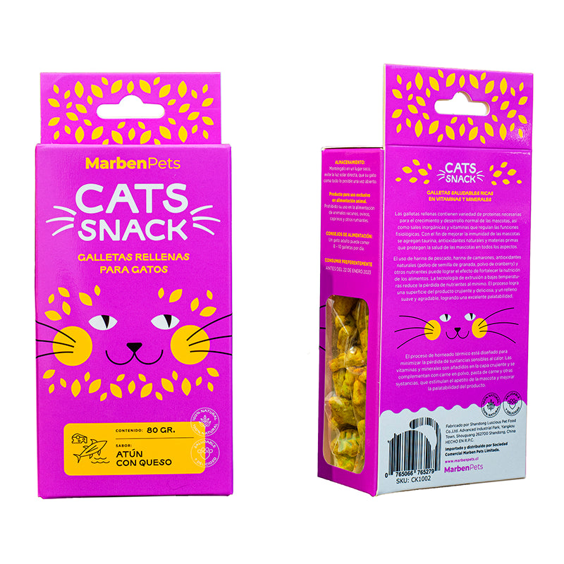 CATS SNACK RELLENAS ATUN CON QUESO 80 gr